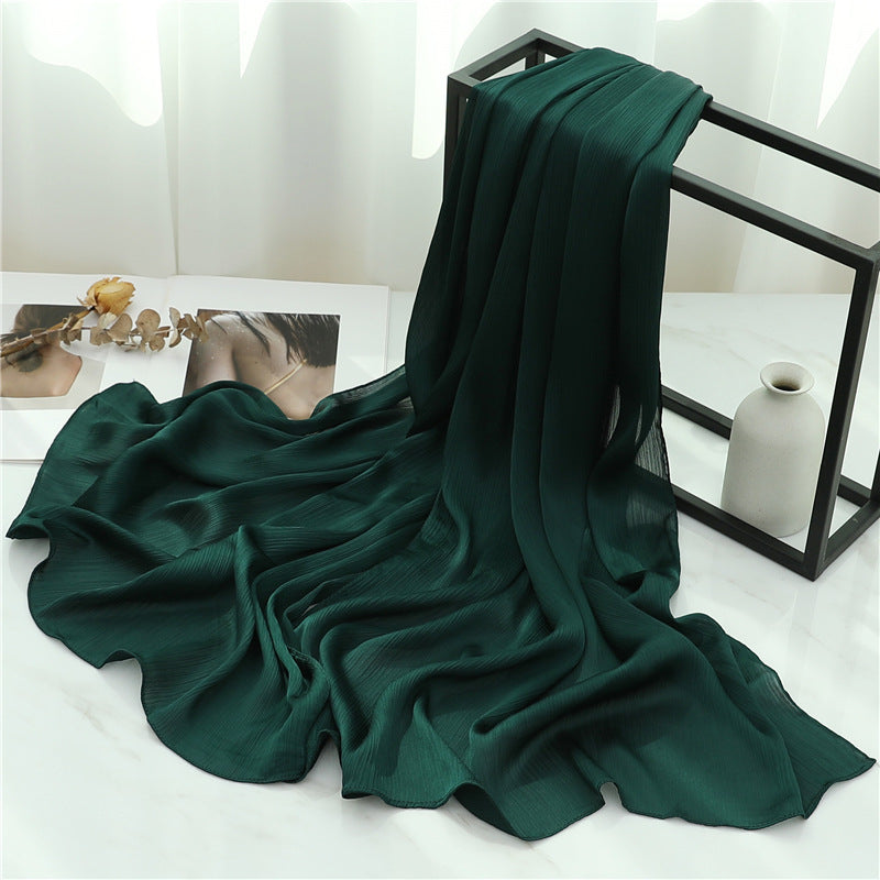 Solid Color Silk Scarf Basic All-matching