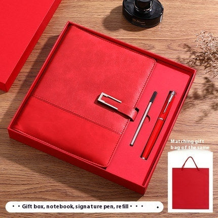 Business Thickening Notebook Soft Leather High-grade Gift Set