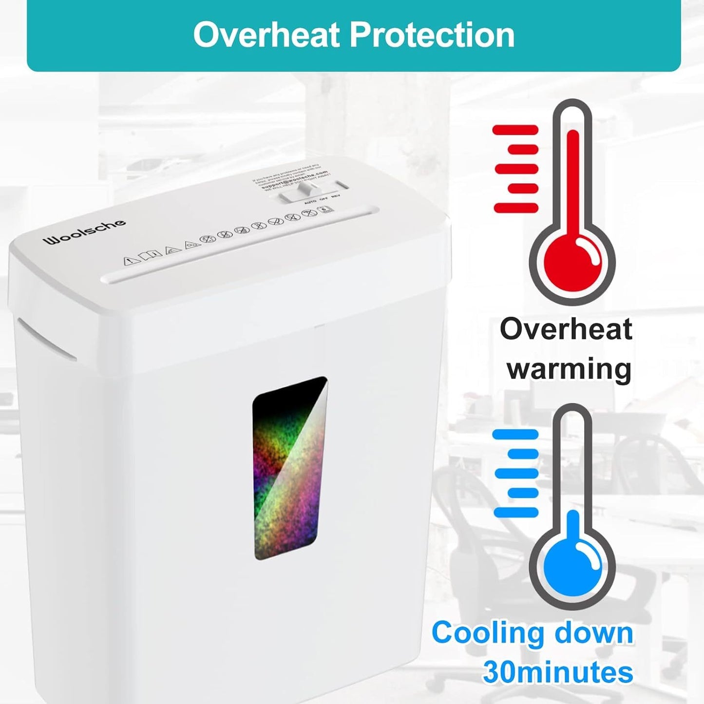 Paper Shredder, P5 Security Level, 6 Micro Paper Cutters, Equipped With A 3.43-gallon Paper Basket, Durable And Fast, With Anti Paper Jam System, Suitable For Home And Office Use, Shipped Via FBA