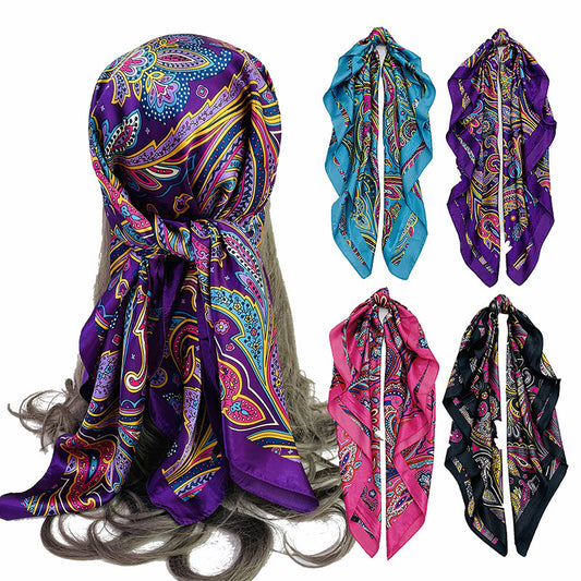 Silk-like Square Scarf Cashew Fern