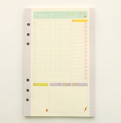 A5 A6 Colored Diary Binder Filler Paper