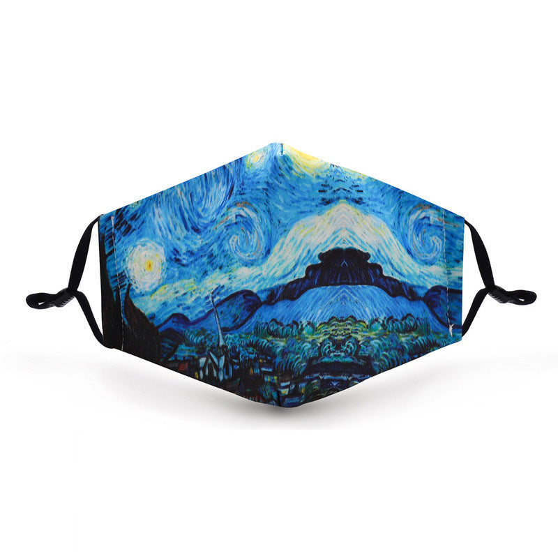 Camouflage mask with earhook print
