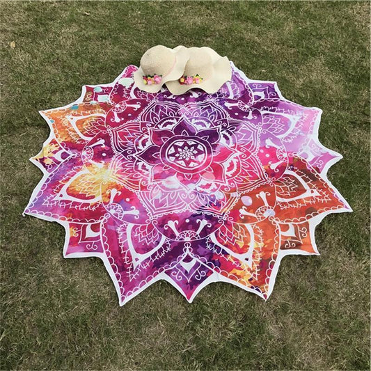 Bohemian Indian Lotus Mandala Roundie