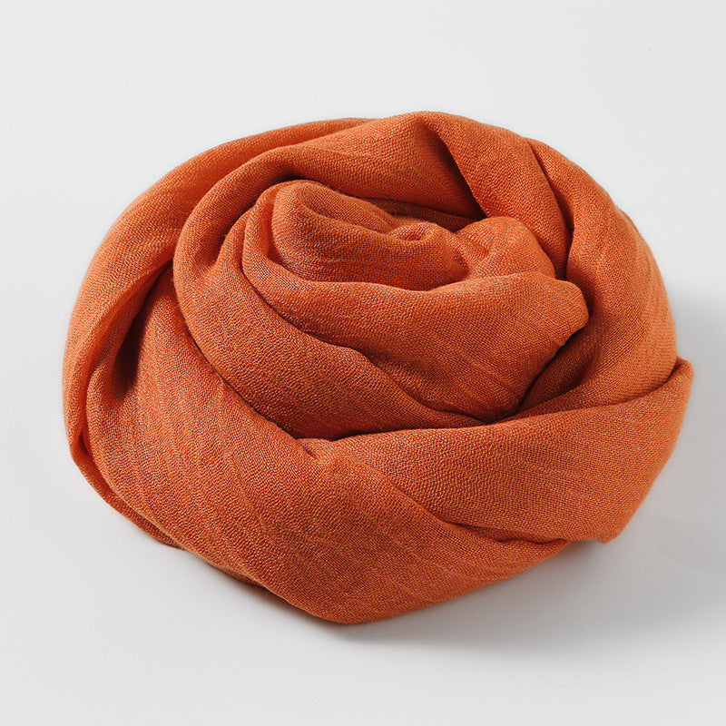 Women's Fashion Artistic Solid Color Cotton And Linen Scarf