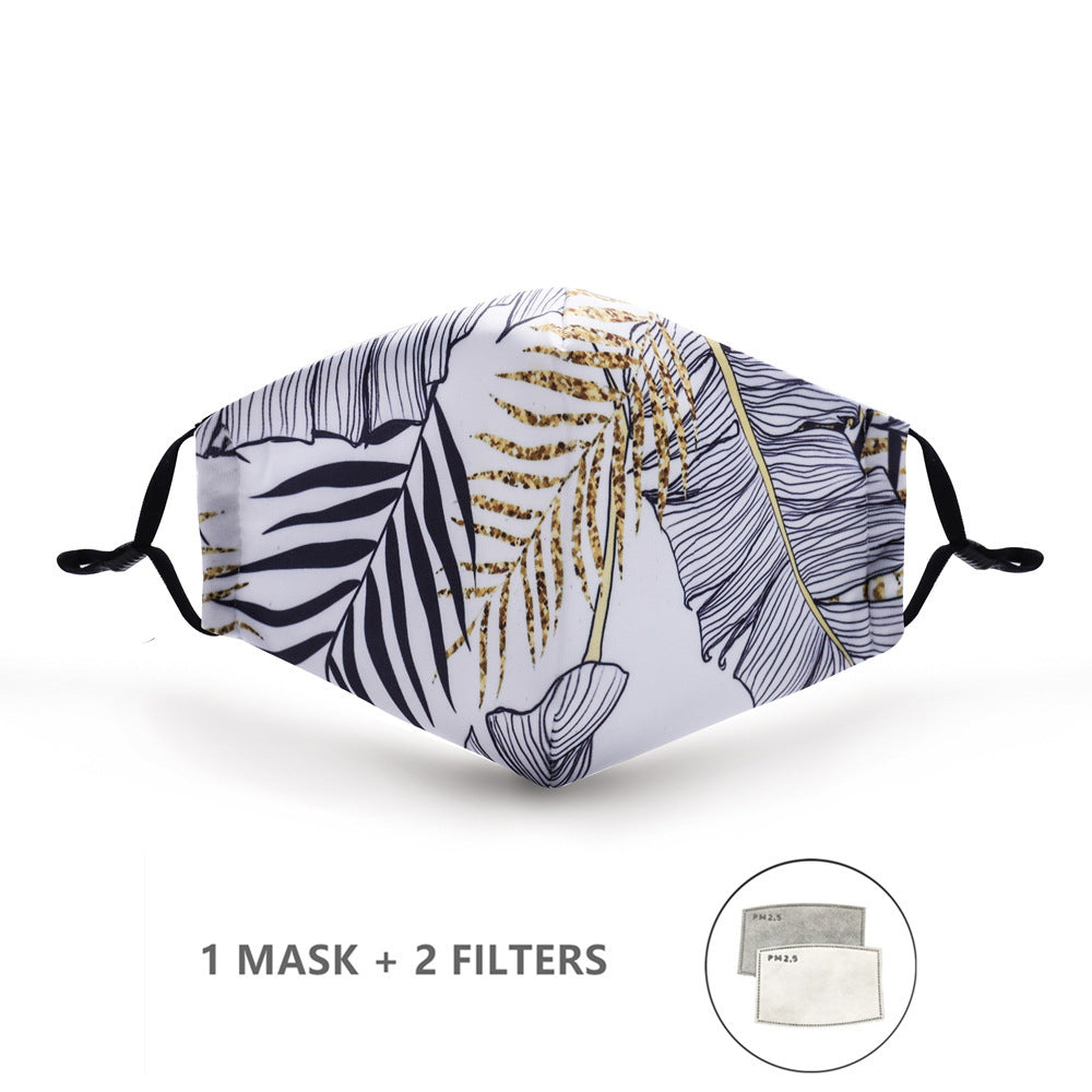 Camouflage mask with earhook print