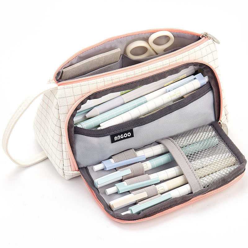 Plaid pencil case