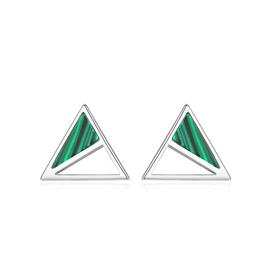 European and American Malachite Stud Earrings
