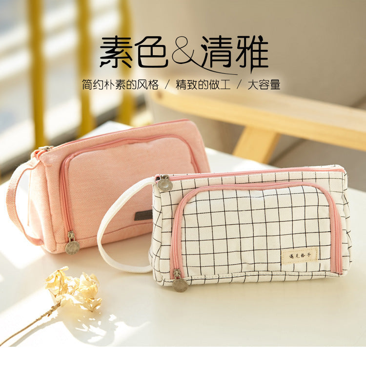 Plaid pencil case