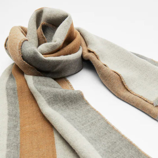 Women's Striped Jacquard Warm Shawl Scarf