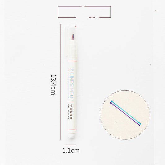 Students Use Two-Color Hand Account Pen To Mark Key Highlighter