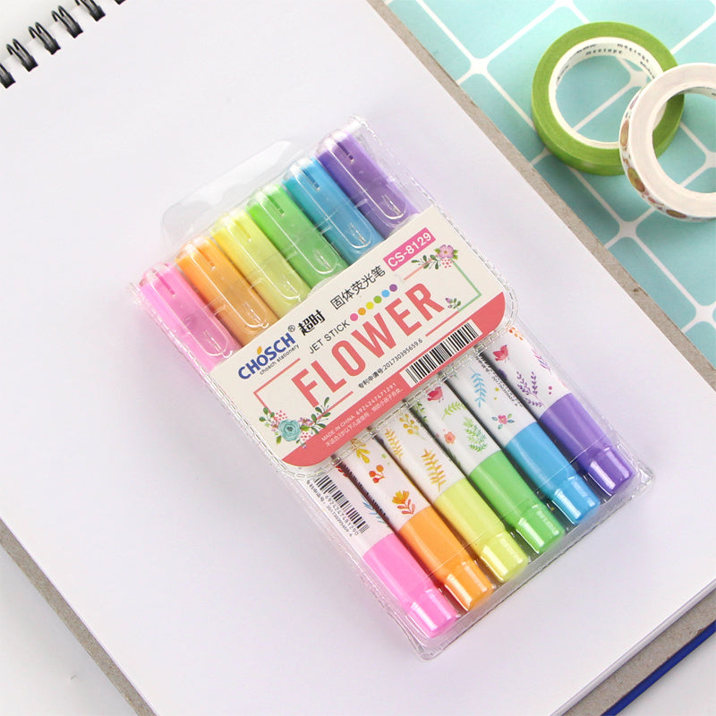 Solid Highlighter Highlight Highlighter Marker 6-color Color Marker Pen