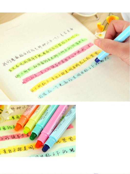 Solid Highlighter Highlight Highlighter Marker 6-color Color Marker Pen