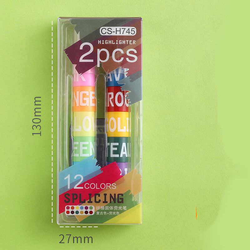 Solid Highlighter Highlight Highlighter Marker 6-color Color Marker Pen