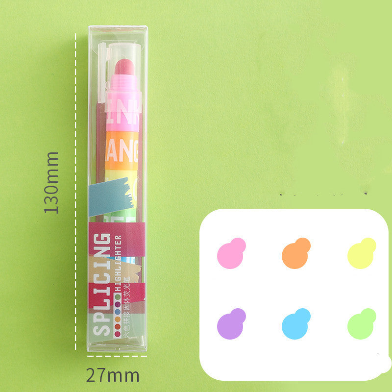 Solid Highlighter Highlight Highlighter Marker 6-color Color Marker Pen