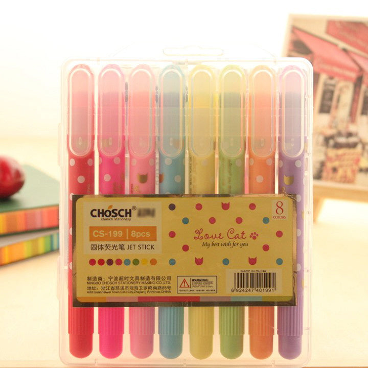 Solid Highlighter Highlight Highlighter Marker 6-color Color Marker Pen