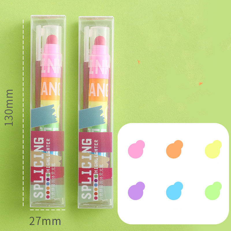Solid Highlighter Highlight Highlighter Marker 6-color Color Marker Pen