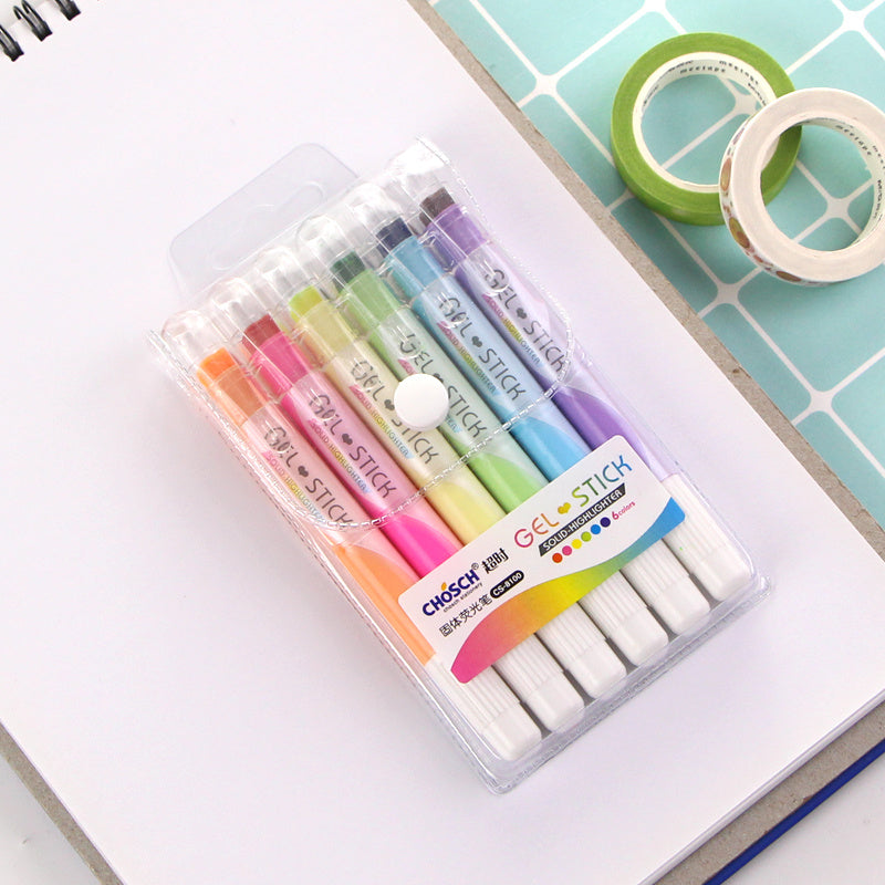 Solid Highlighter Highlight Highlighter Marker 6-color Color Marker Pen