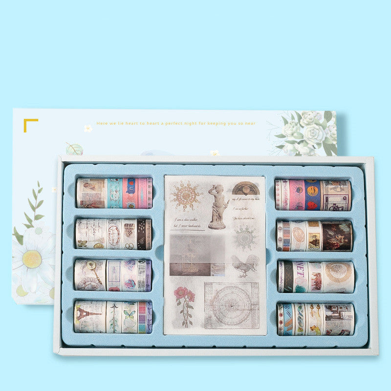 100 Rolls Of Hand Account Tape Antique Characters And Paper Tape Cute Color Salt Hand Account Material Spree Set
