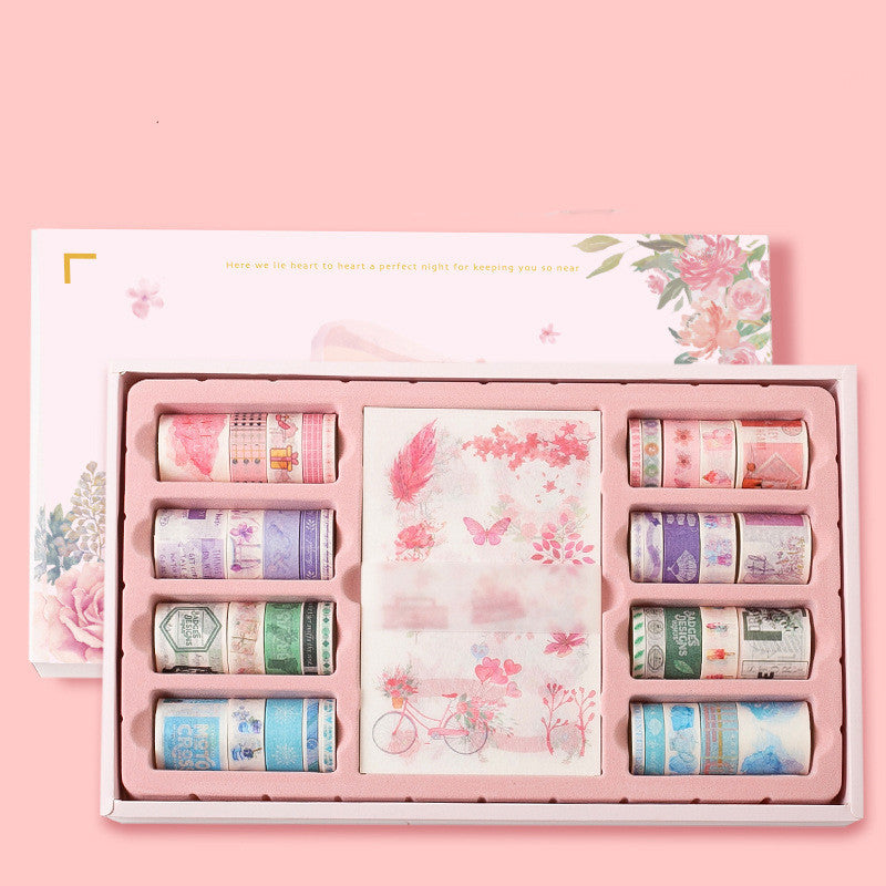 100 Rolls Of Hand Account Tape Antique Characters And Paper Tape Cute Color Salt Hand Account Material Spree Set