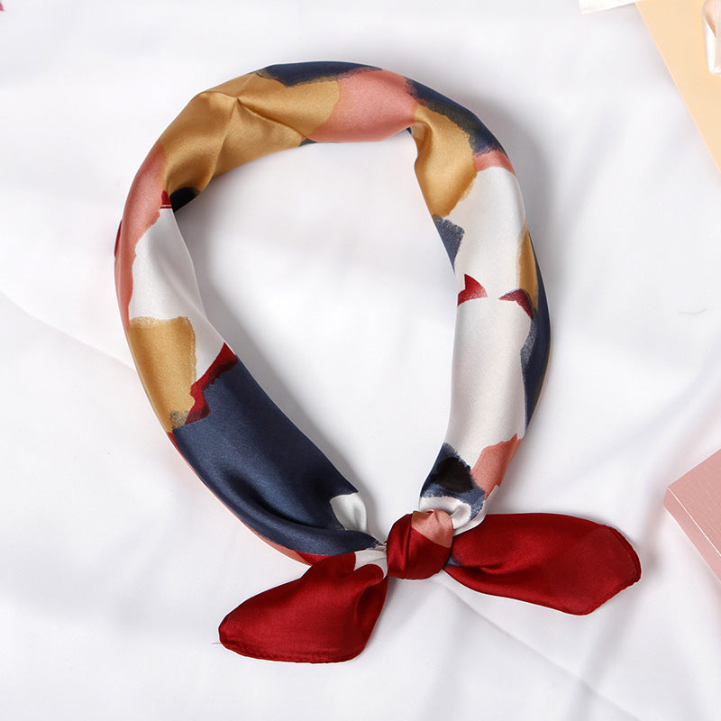 Women's Small Square Scarf Small Scarf Turban Bib