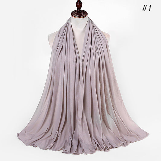 30-color New Single-color Single-color Female Headscarf Baotou Jersey Autumn And Winter Cotton Scarf Wholesale