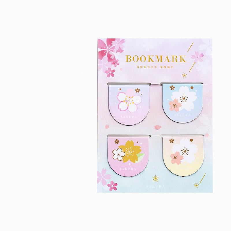 Yanji Magnetic Bookmarks Falling Sakura Series Cute Girl Gift Book Folder Fridge Magnet 4 Styles