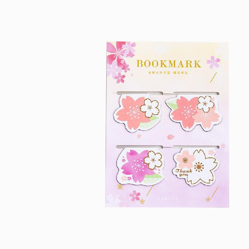 Yanji Magnetic Bookmarks Falling Sakura Series Cute Girl Gift Book Folder Fridge Magnet 4 Styles