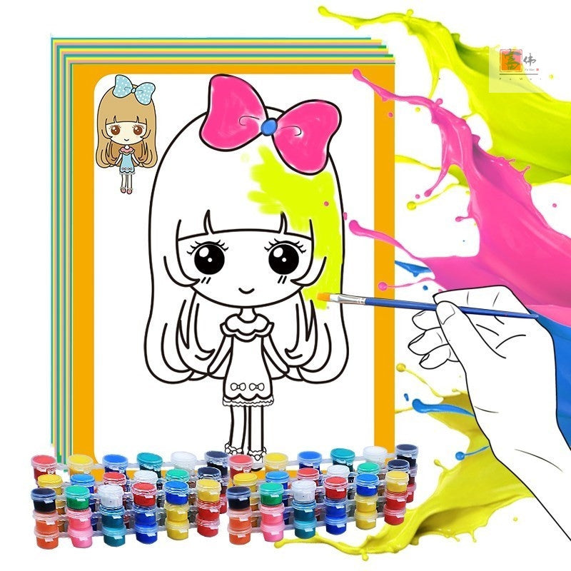 One-Time Color-Filling Gouache Painting Drawing Board