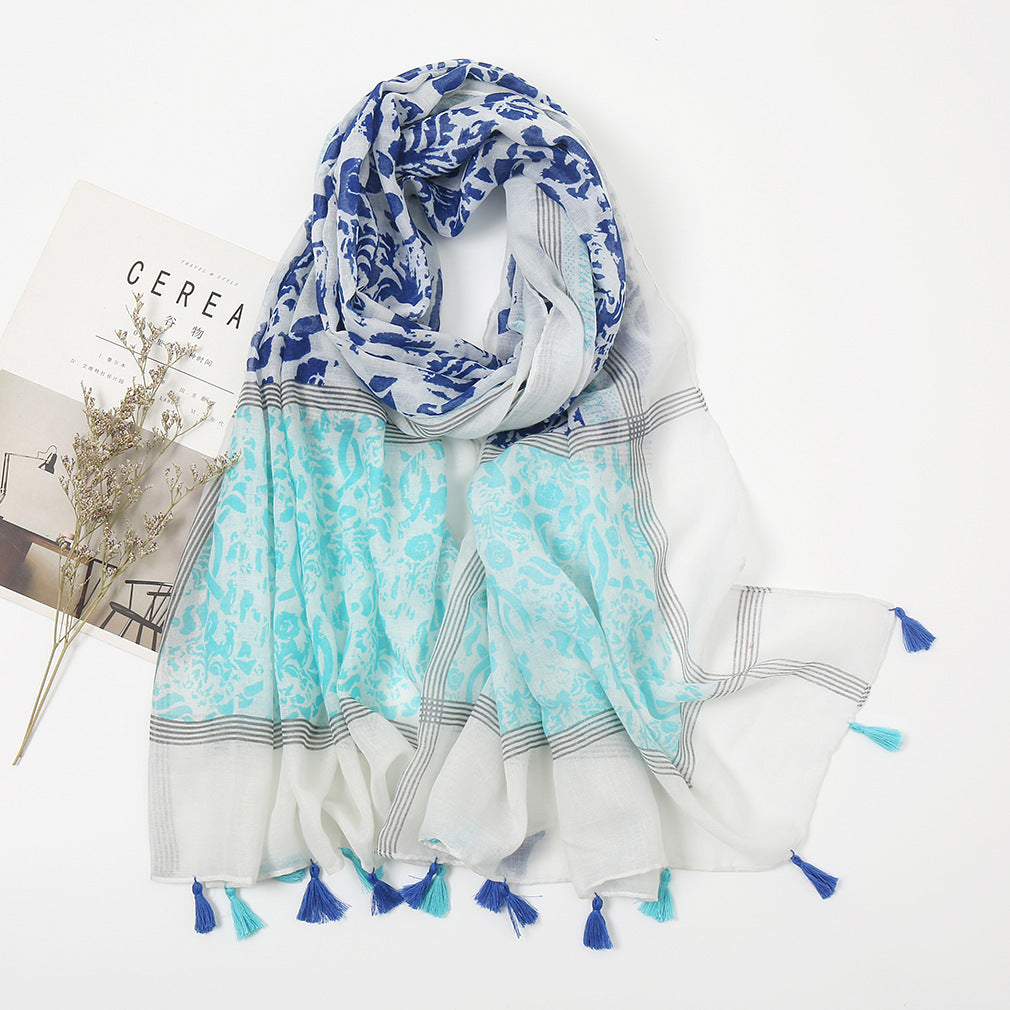 Fresh And Breathable Cotton And Linen Silk Scarf