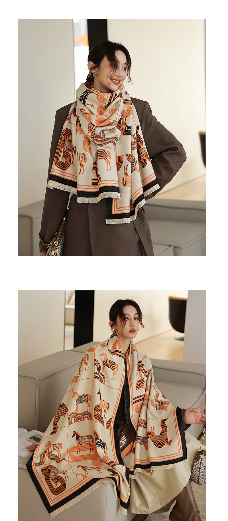 Air-conditioned Room Cashmere-like Talma Student Scarf Thickened Outer Wear