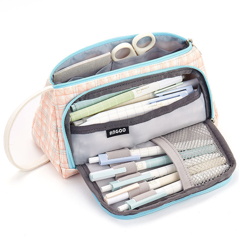 Plaid pencil case