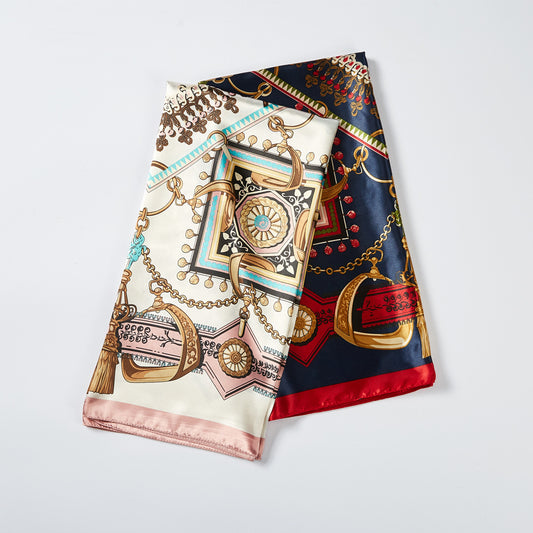 Women's square scarf tassel chain
