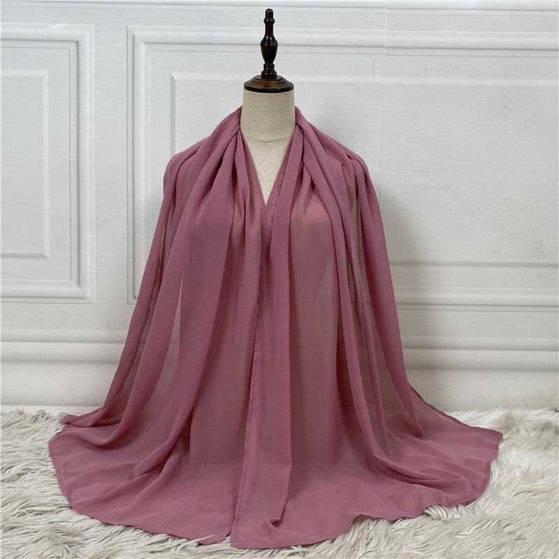 Solid Color Robe Fashion Chiffon Turban