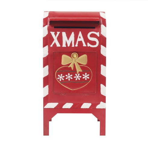 Red Iron Christmas Mailbox Decoration