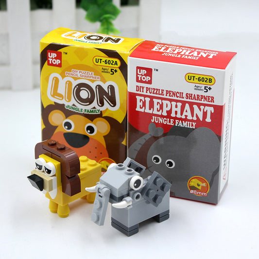 Assembling DIY building block pencil sharpener