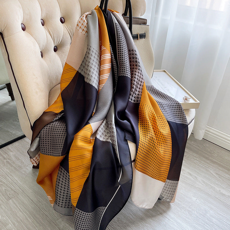 Winter Warm Vintage Print Chain Scarf Female