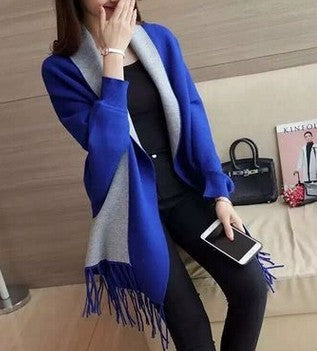 Ladies Shawl Cardigan Tassel Cape Sweater Coat