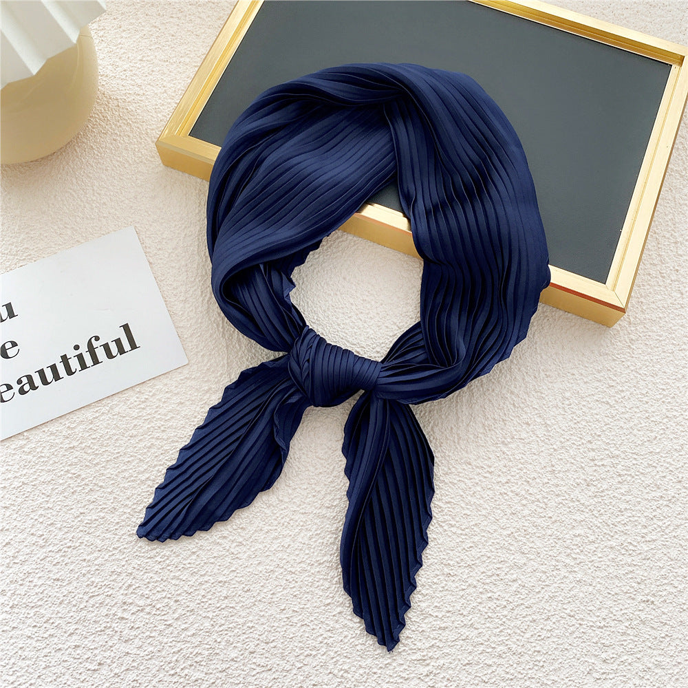 Women's Fashion Solid Color Pleated Scarf