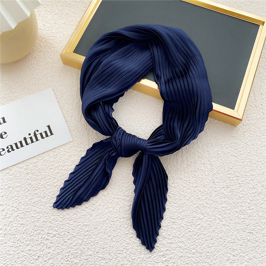 Women's Fashion Solid Color Pleated Scarf