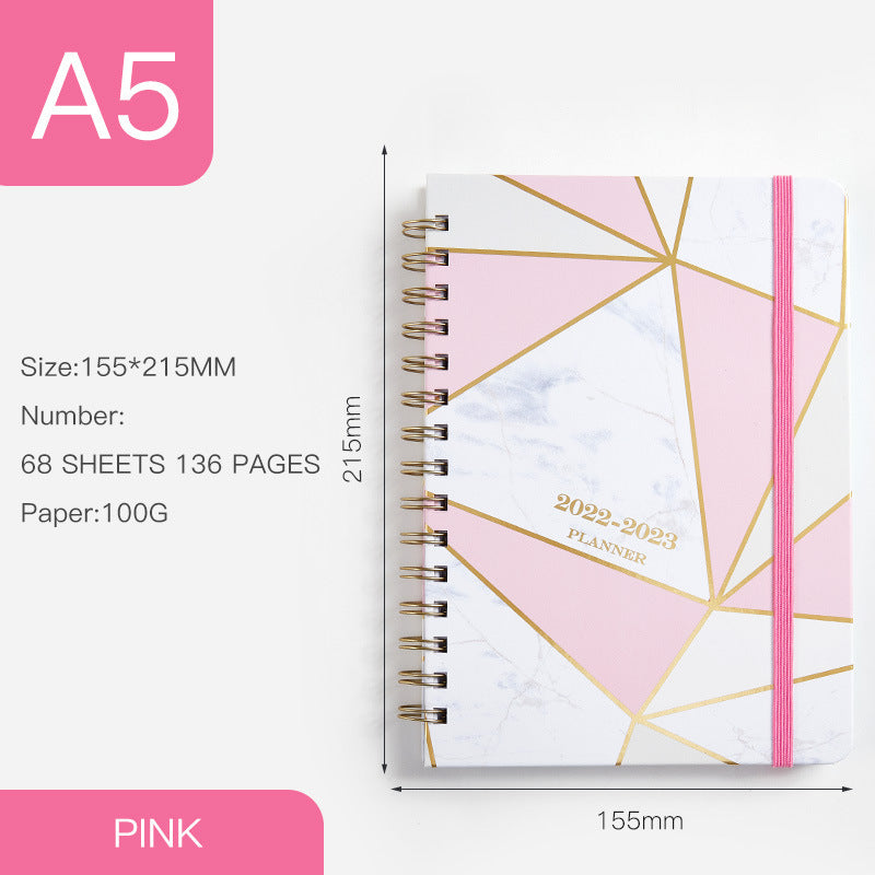 Annual Calendar A5 Coil Notebook English Book