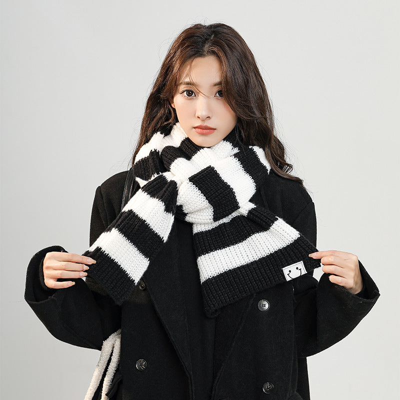 Korean Version Of The Autumn And Winter Knitted Scarf Female Cute