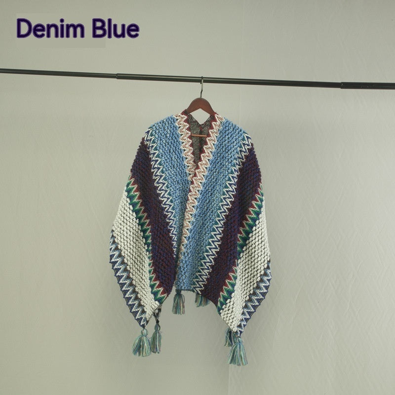 Ethnic Style Travel Cloak Scarf Dual-use