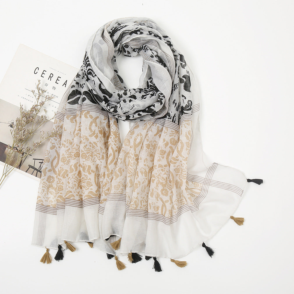 Fresh And Breathable Cotton And Linen Silk Scarf