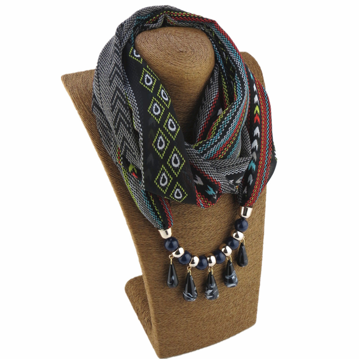 Acrylic Water Drop Beads Necklace Pendant Women's Jewelry Scarf