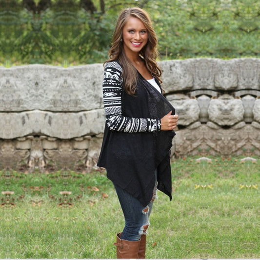 Sell fashion stitching loose casual irregular mesh coat