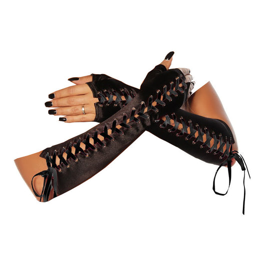 European And American Satin Punk Gloves