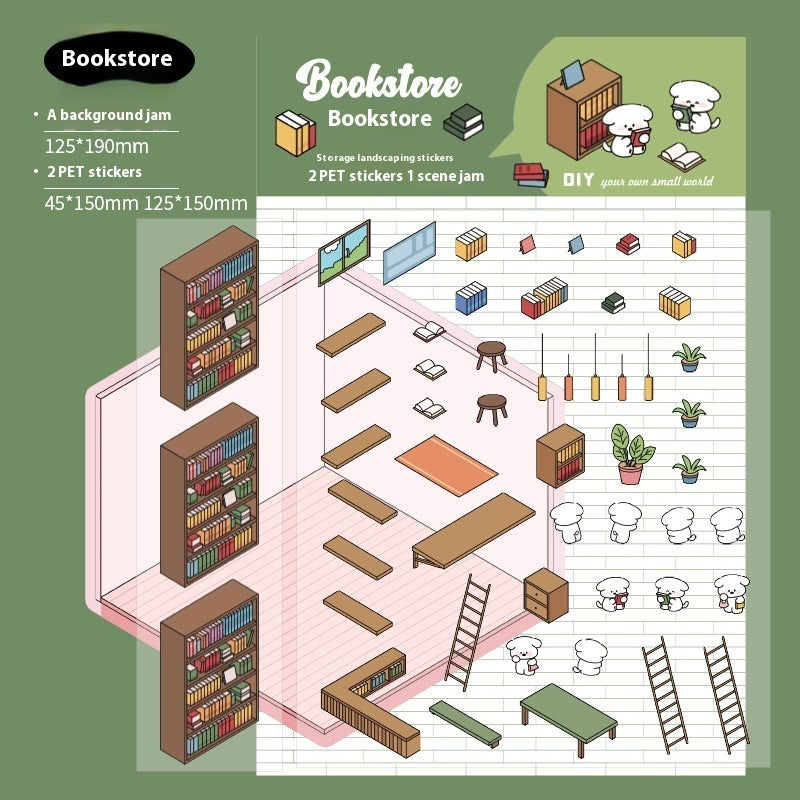 Capabala Cut-free Landscaping Hand Account Three-dimensional Stickers