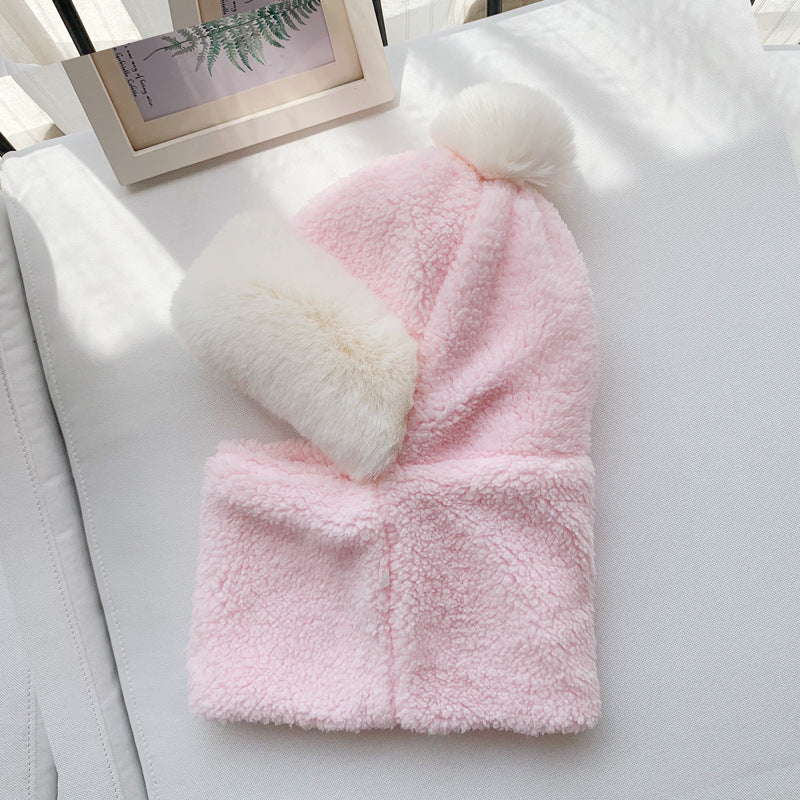 One-piece Baby Cold And Warm Thick Plush Hat