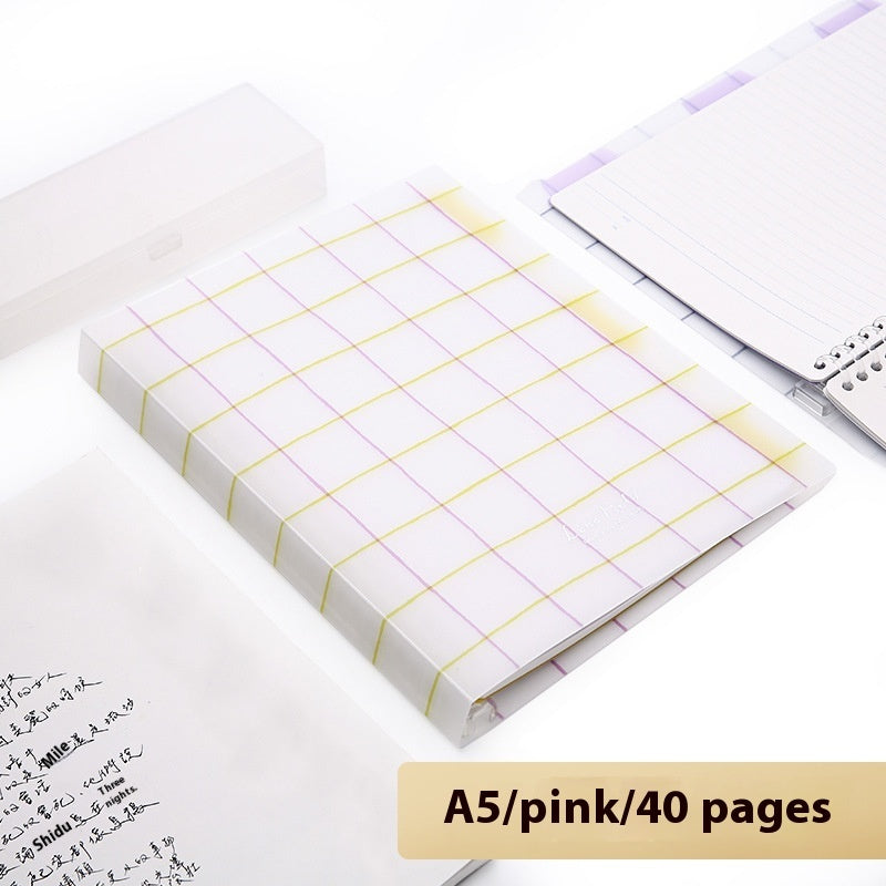 Loose Spiral Notebook Shell Pastel Cookie Soft Light Refill B5 Plaid Impression A5