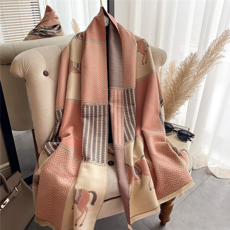 Thickened Warm Double-sided Cashmere Scarf
